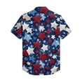 thumbnail image 4 of Hogleaql Mens Patriotic 4th Of July Shirts 4th Of July American Flag Graphic Short Sleeve Shirt Collared Button Fashion Summer Beach Workout Outfits Dark Blue L, 4 of 6