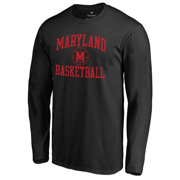 Men's Black Maryland Terrapins In Bounds Long Sleeve T-Shirt
