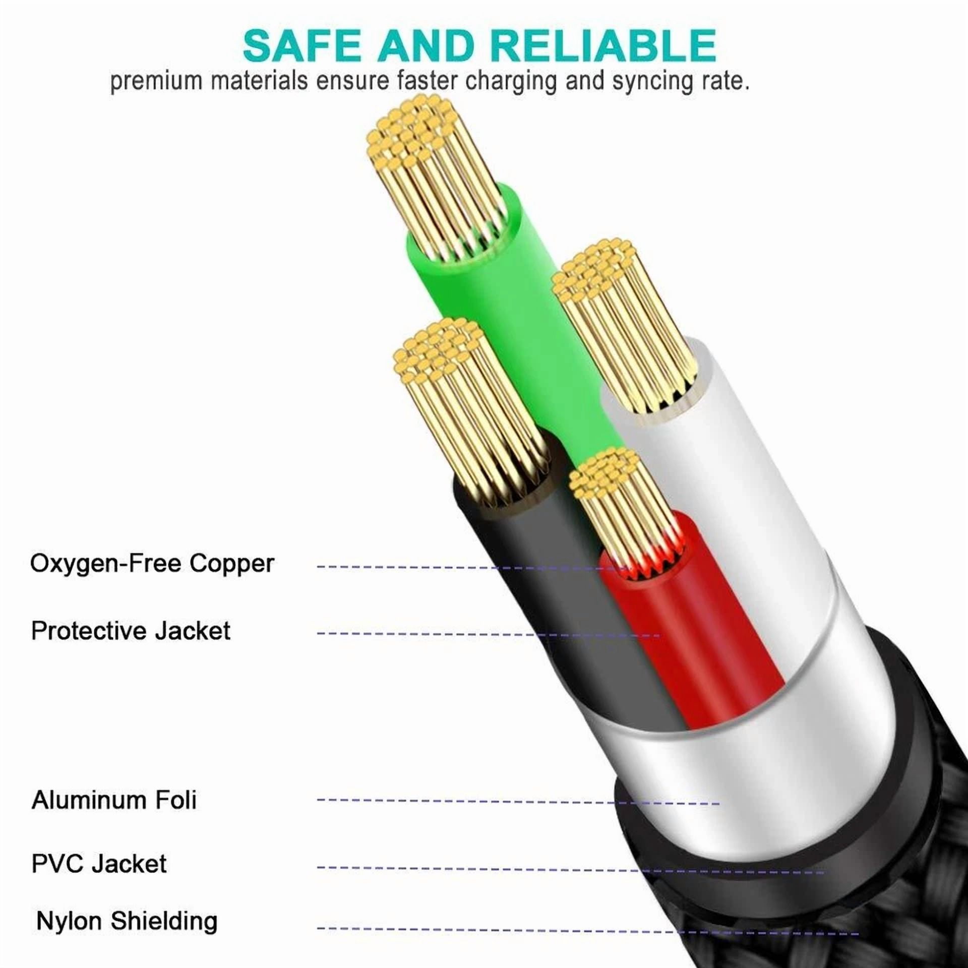 CRESTIN- Scovee Mini Usb Cable Braided 6Ft Type A Male To B Data
