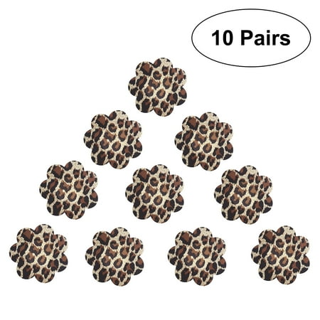 

NUOLUX 10 Pairs Women Sexy Adhesive Breast Petal Pasties One Time Use Cover Satin Pasties for Girls Women (Leopard Grain Design)