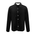 thumbnail image 3 of Oplxuo Men's Button Down Dress Shirts, Business Casual Long Sleeve Basic Solid Lapel Formal Wedding Shirts, 3 of 4