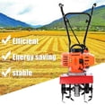 thumbnail image 3 of TidBay Petrol Cultivator 2 Stroke 9000RPM 1.2L Fuel Tank 6-inch Working Depth 7.9-inch Tilling Width Digging 3HP/1.65kW 52cc Garden Mini Tiller Garden Accessory, 3 of 6