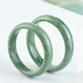 thumbnail image 2 of HOOUN Fine Jewelry Natural Green Jadeite Jade Gemstone Bangle Bracelet 56-64mm-62mm, 2 of 9