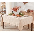 thumbnail image 3 of Newbridge Thanksgiving Taupe Tremont Autumn Leaf Damask 52 x 70 inch Rectangle Fabric Tablecloth, 3 of 7