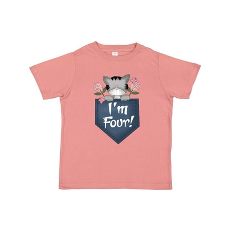 

Inktastic I m Four Kitty Cat 4th Birthday Gift Toddler Boy or Toddler Girl T-Shirt
