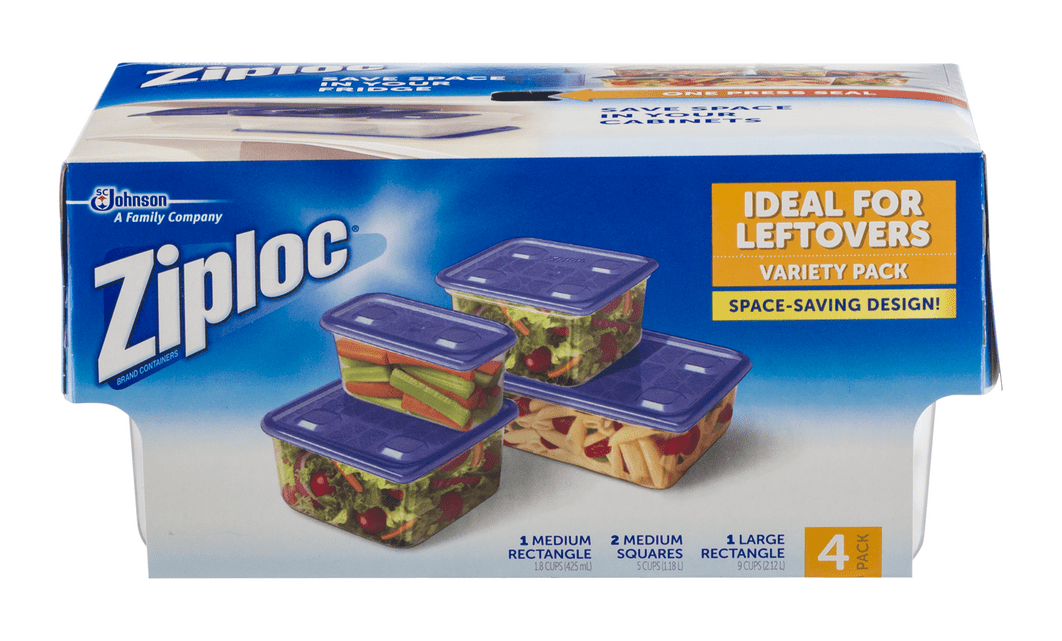 Ziploc One Press Seal Variety Pack 4 CT