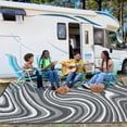 thumbnail image 3 of Garvee Outdoor Rug 10'x20' Abstract Plastic Area Rug Waterproof Reversible Outdoor Carpet, Plastic Straw Rug for Patio RV Camping Balcony Deck Backyard, Gray, 3 of 8