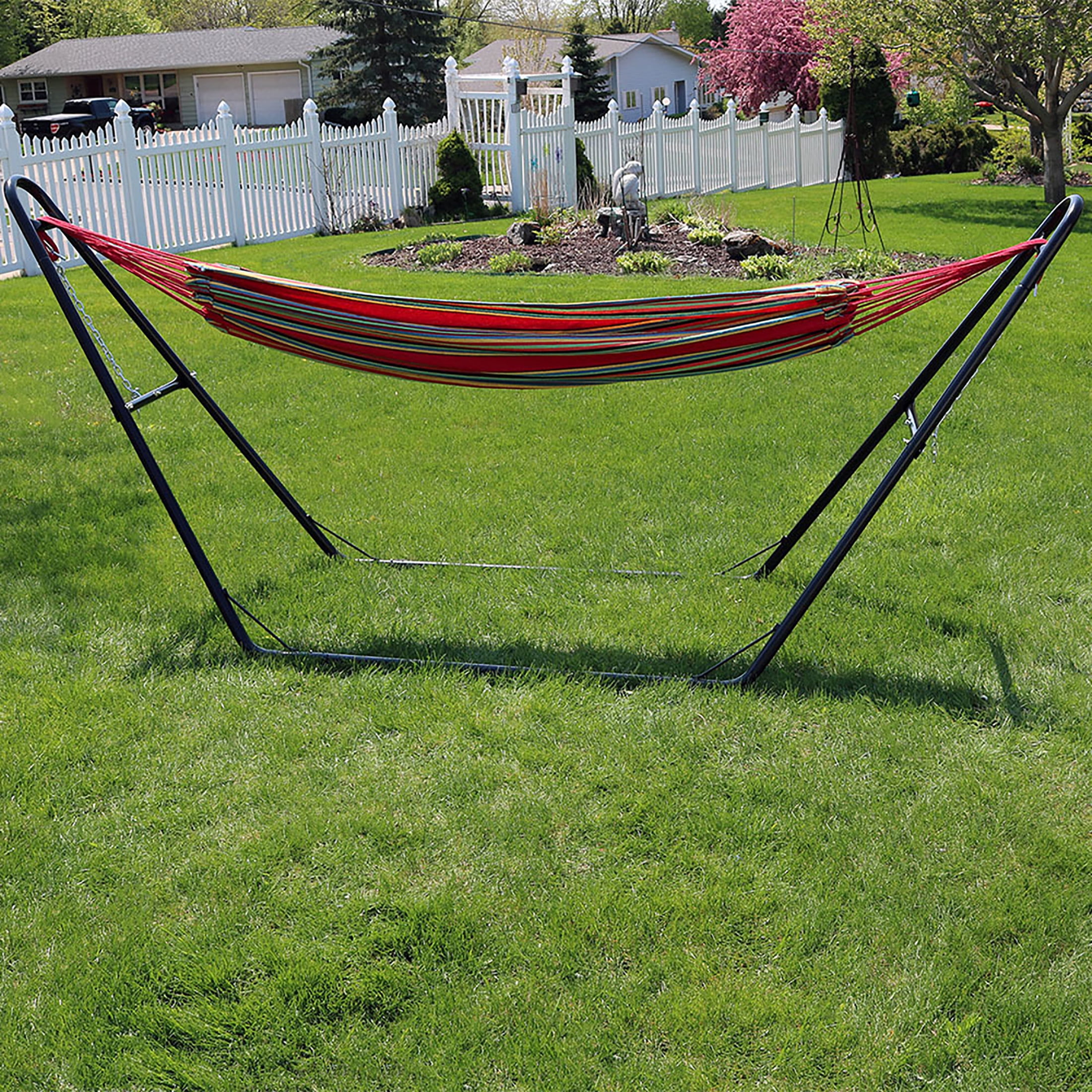 Sunnydaze 2-Person Cotton Brazilian Hammock, 450 lb Capacity - Sunset