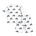 thumbnail image 2 of Gyexs Boys Cotton Shorts Set 2 Piece Summer Clothes Toddler Motorcycle Prints Cute Outfits White, 7-8 Years, 2 of 4