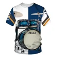 thumbnail image 1 of Camiseta De Manga Corta Estampada De Guitarra De Arte 3d, 1 of 7