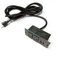 thumbnail image 4 of Tira de alimentación empotrada, enchufe de ojal de alimentación de escritorio negro con muebles, 2 salidas de CA y 2 puertos USB para escritorio de conferencias, cocina, oficina, hogar, 4 of 5