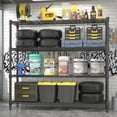 thumbnail image 4 of Legooin 18x60x72 inch Industrial Garage Shelf with Wheels Storage Rack Heavy Duty Metal Shelving Unit for Industrial Residential Use, Black, 4 of 9