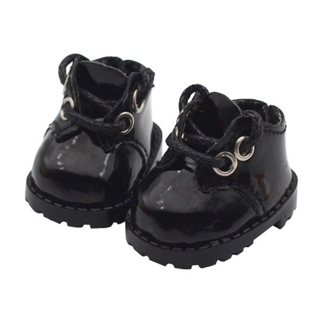 10cm muñeca de cuero brillante cabeza redonda de encaje hasta zapatos de traje de moda exquisita Perfec