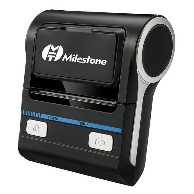 Milestone Milestone MHT-P8001 Compact Bluetooth Thermal Printer with Built-in Battery, USB+BT Connectivity, and 3 Rolls of Paper Included (US Version)