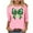 Pink, variant on Posijego Plus Size Womens 3/4 Sleeve Shirts St Patricks Day Print Ladies Crew Neck Basic Tee Shirt Summer Tunic Tops