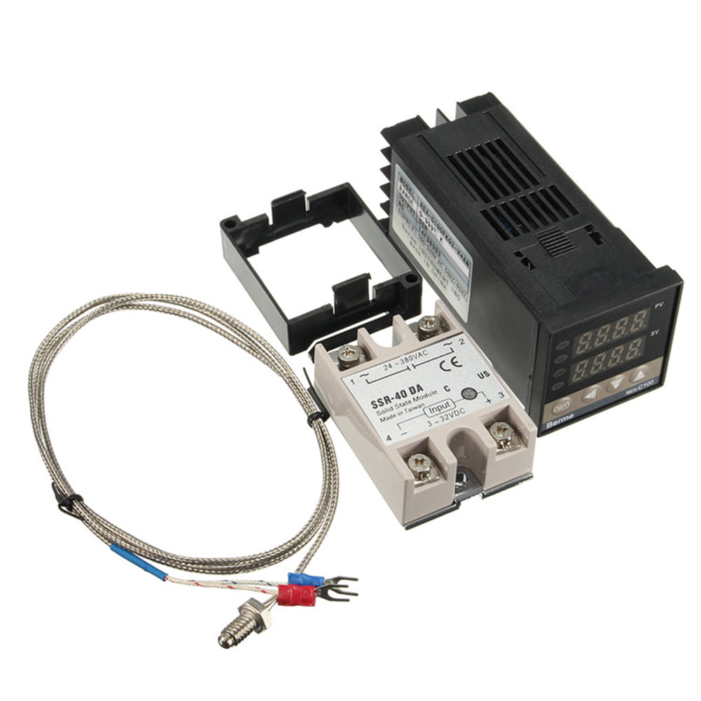 Digital 220V PID REX-C100 Temperature Controller max.40A SSR W1L3 Thermocouple