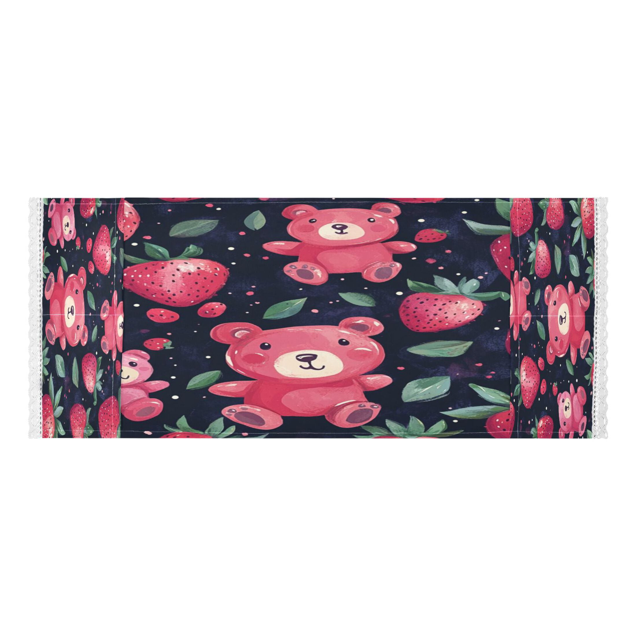 WOBOGO Cute Strawberry Bear Washing Machine Cloth Dryer Refrigerator Top Cover Protective Non-Slip Mat For Kitchen Laundry