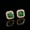 Green, variant on CZ Stud Earrings 2ct princess cut Cubic Zirconia 18K yellow gold plated halo square men women gift (Emerald-green)