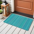 thumbnail image 4 of 2x3 Ft Entryway Area Rug, Turquoise Stripes Kitchen Rug Runner Washable Floor Mat, Modern Abstract Art Striped Farmhouse Non Slip Indoor Door Mat Throw Carpet for Bathroom Living Room Bedroom, 4 of 8