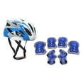 thumbnail image 1 of Casco para niños y almohadillas de protección de protección de patinaje de patinaje que absorbe el rodillo con pastillas de muñeca de codo de Azul, 1 of 8
