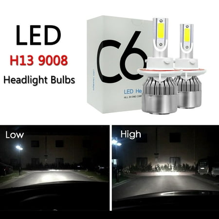 Areyourshop H13 9008 C6 LED Headlight Conversion Kits Bulbs Hi/Low Beam High Power