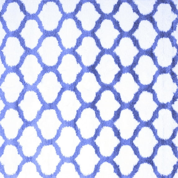 Ahgly Company Indoor Square Trellis Blue Contemporary Area Rugs, 7' Square