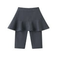 thumbnail image 3 of URMAGIC Little Girls' Casual Capri Leggings with Ruffle Skirt Pants for Toddler & Kids 3-11 Years, 3 of 13