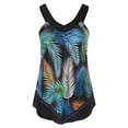 thumbnail image 4 of Gibobby Tankini Swimsuits for Women Bathing Suits Top Ruched Two Piece Tummy Control Round Neck Swim Suits(Green,3XL), 4 of 8