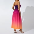 thumbnail image 3 of Blotona Women's Spaghetti Strap Chiffon Rainbow Vacation Maxi Dress Multicolor Gradient Summer Plus Size Casual Sleeveless Slit Party Beach Holiday Dress, 3 of 9