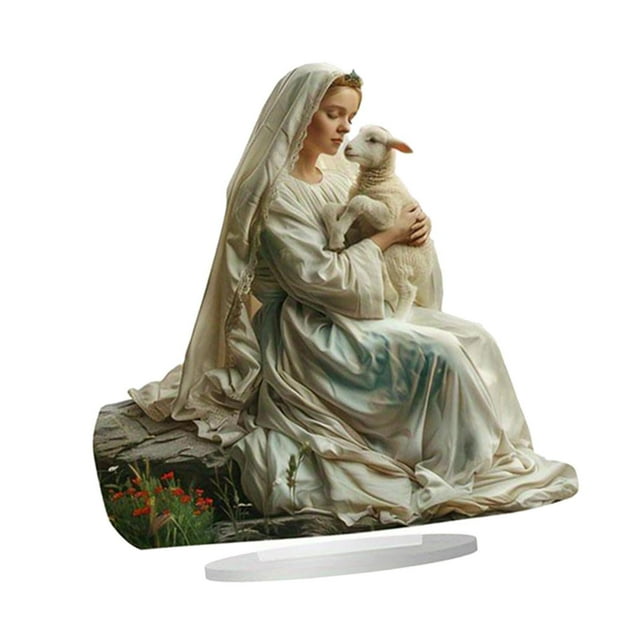 Letrero acrílico de María, decoración de Navidad, regalo religioso 2D, obra de arte, decoración navideña, placa decorativa para dormitorio, hogar,