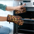 thumbnail image 2 of Autumn Fall Leaves Pattern Kitchen Oven Mitt and Pot Holder Sets 2 Pcs for Baking, Cooking and Grilling, Heat Resistant Up To 392 °F, 2 of 7