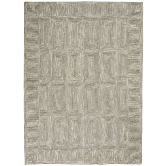 Nourison Vail Contemporary Indoor Area Rug Grey 5'3" x 7'3"