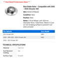 thumbnail image 2 of Rear Brake Rotor - Compatible with 2005 - 2020 Chrysler 300 2006 2007 2008 2009 2010 2011 2012 2013 2014 2015 2016 2017 2018 2019, 2 of 2