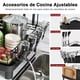 thumbnail image 3 of Escurridor de Trastes Extensible, Escurridor de Platos Acero Inoxidable Grande con Soporte para Copas, Utensilios, Soporte para Espátula, Negro, Longitud 32.5-52 cm, 3 of 7