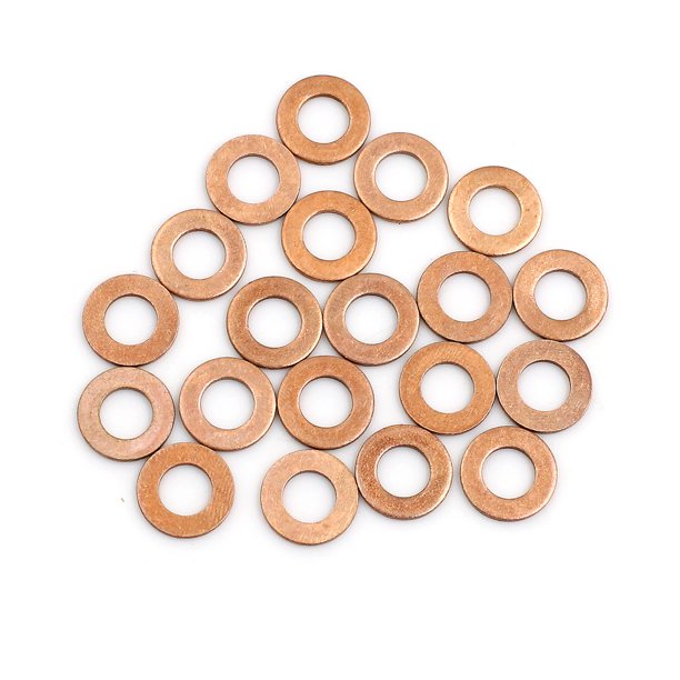 20pcs 6mm arandelas de cobre de diámetro interno juntas de sellado plano anillos para coche