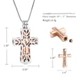thumbnail image 2 of Forever in My Heart Corss Urn Necklace for Ashes, Stainless Steel Hollow Double Cross Cremation Urn Jewelry Memorial Necklace Pendant for Ashes for Women, 2 of 7