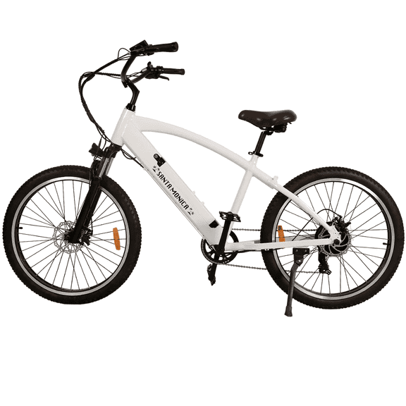 Nakto 26in SANTA MONICA White City Electric Bicycle/Bike for Unisex Adults 750w Motor 48v 12Ah Li-Ion Frame Integrated Battery