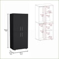 thumbnail image 5 of Armoires & Wardrobes | 70.8" 4-Door Black Wardrobe Closet with 6 Shelves & 2 Hanging Rods | Particle Board, 5 of 7
