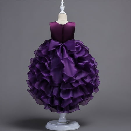 

nsendm Kids Children Toddler Baby Girls Spring Summer Tulle Sequins Glitter Dress For Performance Baby Holiday Christmas Dress Dress Purple 8-9 Years