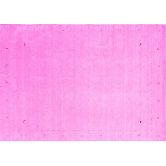 Ahgly Company Indoor Rectangle Solid Pink Modern Area Rugs, 6' x 9'