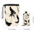 thumbnail image 5 of PhooArto Drawstring Cosmetic Bag, Barrel Shaped Portable Travel Makeup Bags, Dreamcatcher Black Crow Pattern Large Capacity Waterproof Multifunctional Bucket Toiletry Bag, 5 of 6