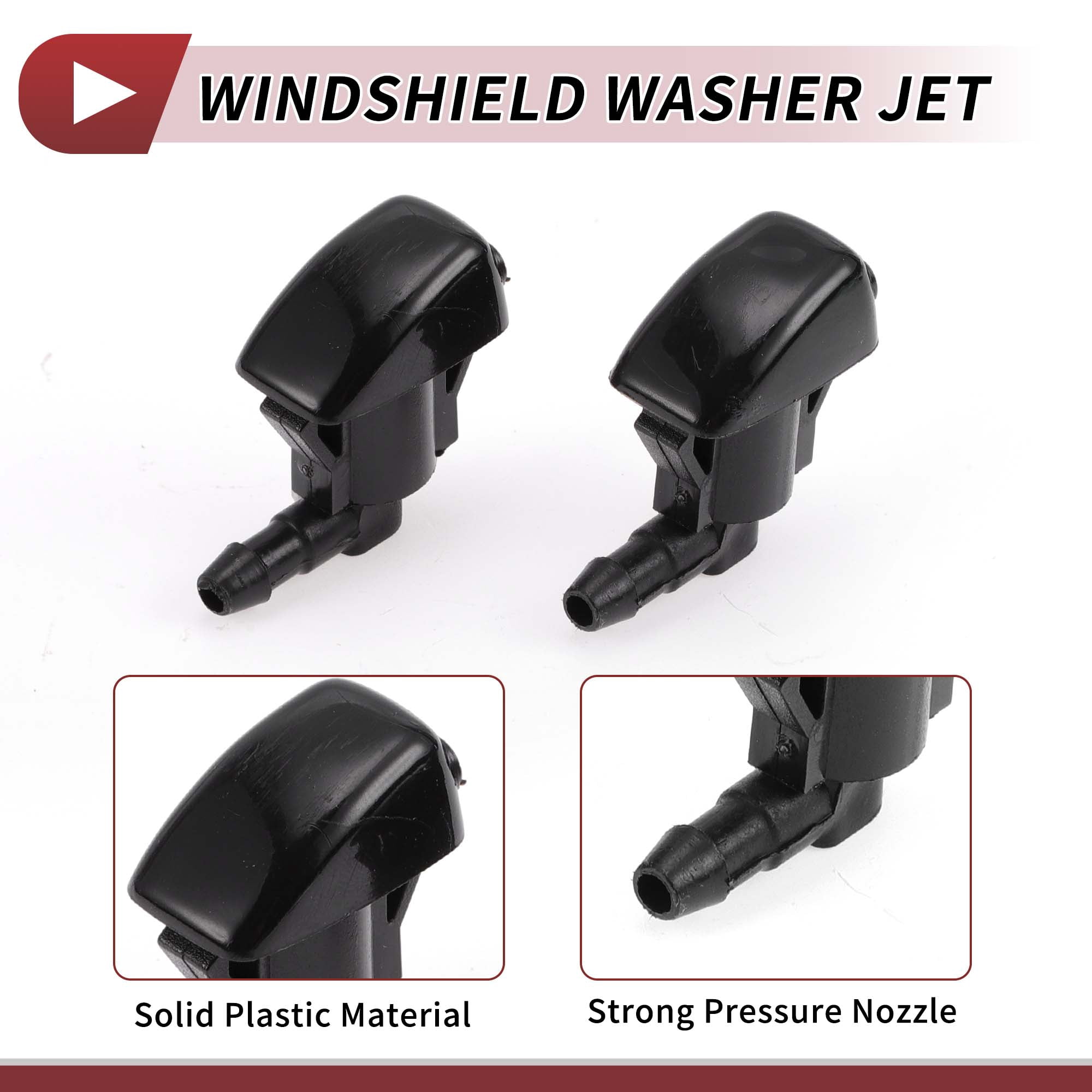 Unique Bargains 2pcs Washer Nozzle for Toyota Corolla 2005-2008 Black Plastic