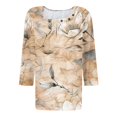 thumbnail image 5 of Fiudx Camisas de Mujer Blusa de Manga 3/4 a La Moda para Mujer, Camiseta Estampada, Top Informal, 5 of 5