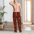 thumbnail image 6 of Lsque Christmas Plaid Flower Print Men's Pajama Pants, Lounge Pant - Comfortable Home Wear,Elastic Waistband, Stylish Design-XX-Large, 6 of 9