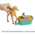 thumbnail image 4 of Spirit Lucky’s Foal Nursery Playset with Lucky Doll (7 in), Caretaking Area, Scale, Mobile, Hoof-Activated Cradle, 4 Animals & More, 3 & Up, 4 of 6