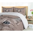 thumbnail image 5 of Ambesonne Animal Duvet Cover Sets, Domestic Cat Face, 2-King, Bluegrey Umber Brown, 5 of 7