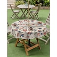 thumbnail image 5 of Independence Day Table Cloth Round Tablecloth, 4th of July Red Blue Stripes Star Burlap Waterproof Wrinkleproof Table Cover with Umbrella Hole and Zipper for Party/Dining/Patio/Wedding 60 Inch, 5 of 9
