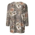 thumbnail image 5 of Womens Tops 3/4 Sleeve Trendy Floral Printed Crewneck Tee Shirts Summer Casual Loose Fit Workout Pullover Blouses, 5 of 5