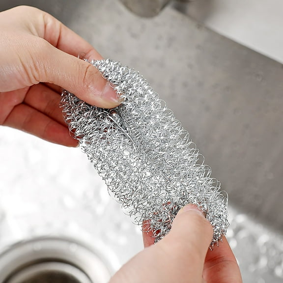 QYXQPYO Heavy-Duty Scouring Pads Stainless Steel Wool Pads Stainless Steel Wool Scrubber Sponge Steel Wool Srubber for BBQ Racks Oven Trays Stove Top and Industrial Tools, 1 Pc