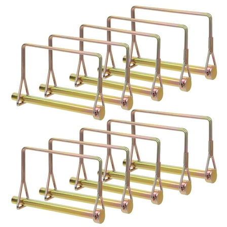 10 Pcs 1/4 Inch Wire Lock Pin Gold 4 inch Long Trailer Hitch Pin Hitch Pin Trailer Pin – Safety Coupler Pin for Farming, Gardening, Truck, Boat,PTO and Hitches